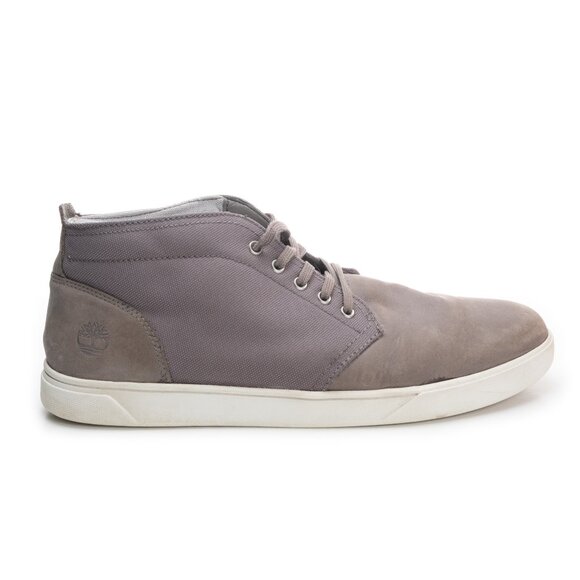 TIMBERLAND Groveton Med Grey Nubuck Leather Fabric Chukka Sneakers size 12 - Picture 1 of 12